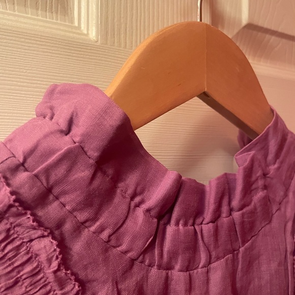 NWT Sea New York Lavender Micah Solid Ramie Flutter Sleeve Dress, XXS - Picture 8 of 14